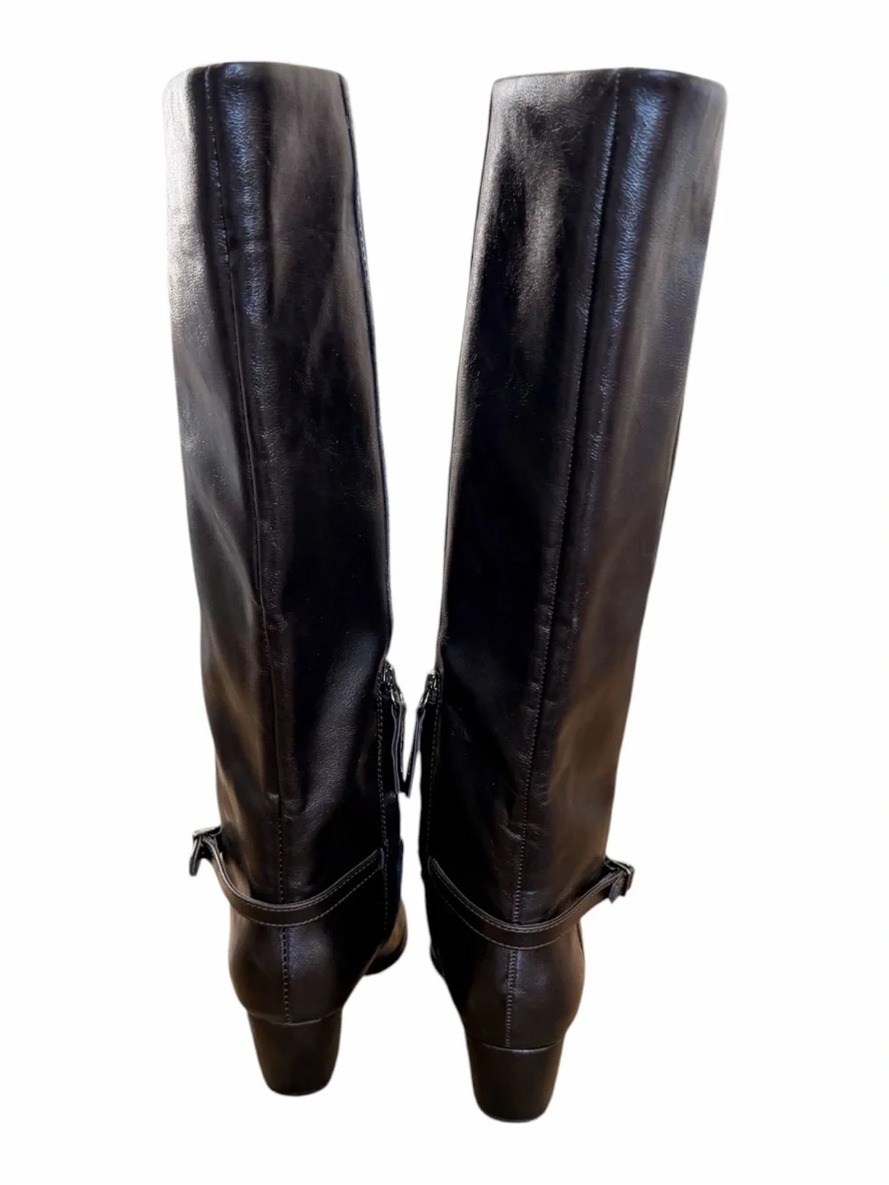 Franco Sarto Tall Leather Boots - Dark Brown